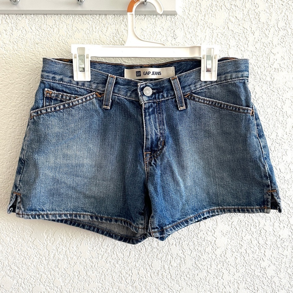 GAP Jeans Short Shorts Denim Blue Camp Sail Away Style Mom Jean Cotton Size 1